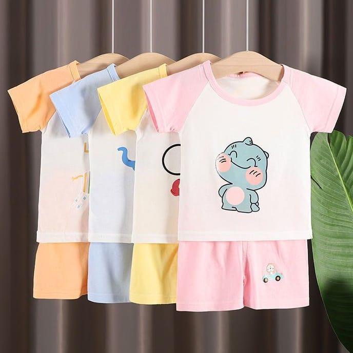 BEFAST - ZTL OOTD Setelan Anak Perempuan SHANIA / Set anak saklilo / Setelan Anak-Anak Perempuan / Set Atasan Kaos Lengan pendek+Celana Pendek / Oneset Motif Gambar / Fashion Anak Santai Rumahan / Terbaru 2022