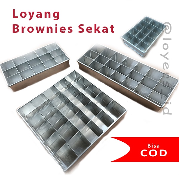 Loyang brownies sekat bahan almunium