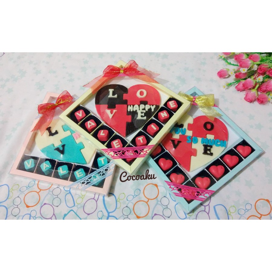 

Cokelat Big Puzzle love / Cokelat Valentine / Coklat ucapan ulangtahun