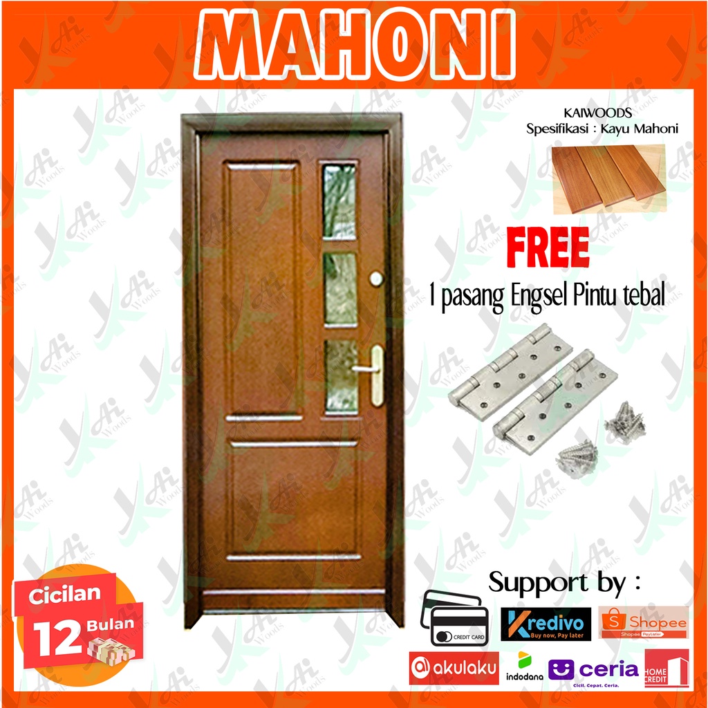 Kusen dan Daun Pintu Kayu Mahoni Super