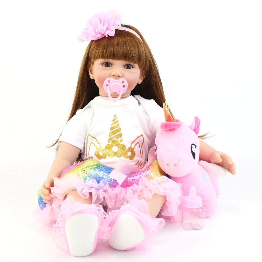 Boneka Barbie 60 cm de gran tamaño de silicona vinilo Reborn muñeca de juguete princesa realista
