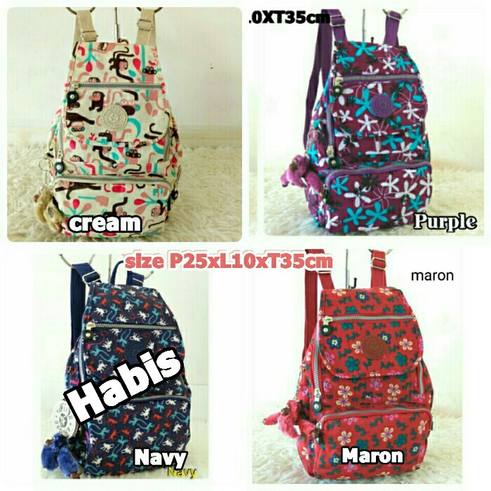 TERMURAH TAS RANSEL KIPLING MOTIF SMALL