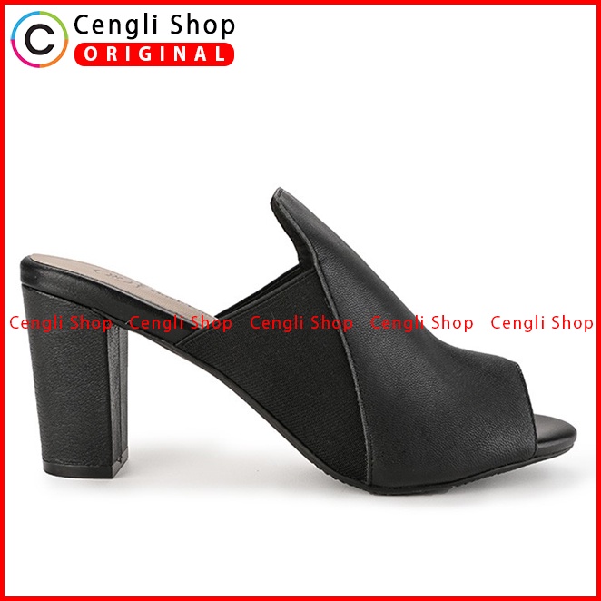 SEPATU SANDAL HEEL KULIT HUSH PUPPIES HEELS WANITA ORIGINAL HITAM HW04