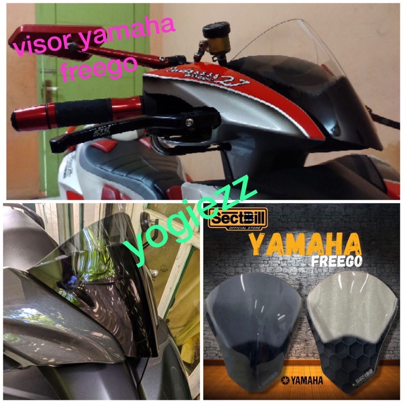 windshield yamaha freego 125 sectbill carbon visor flyscreen tameng depan freego 2020 2021