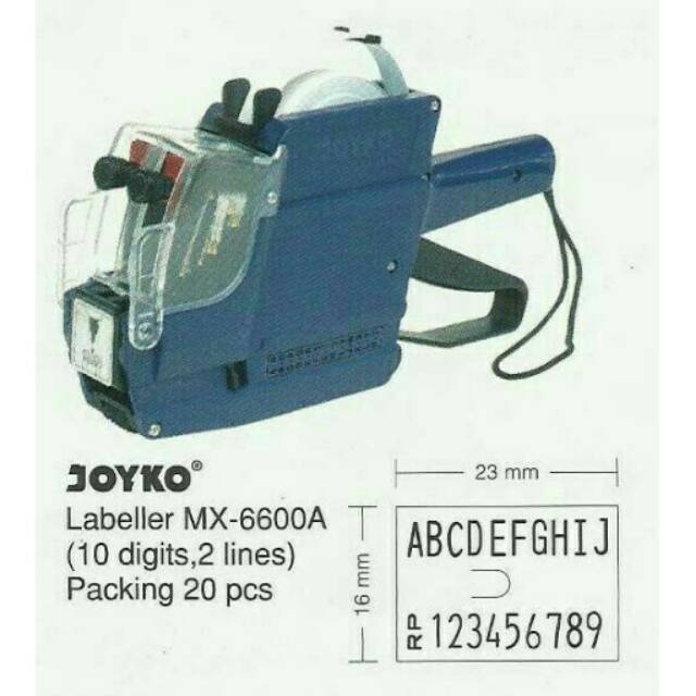 

Label JOYKO MX 6600~2LINE#ALFAHBET&NUMERIC#ORIGINAL PRODUK