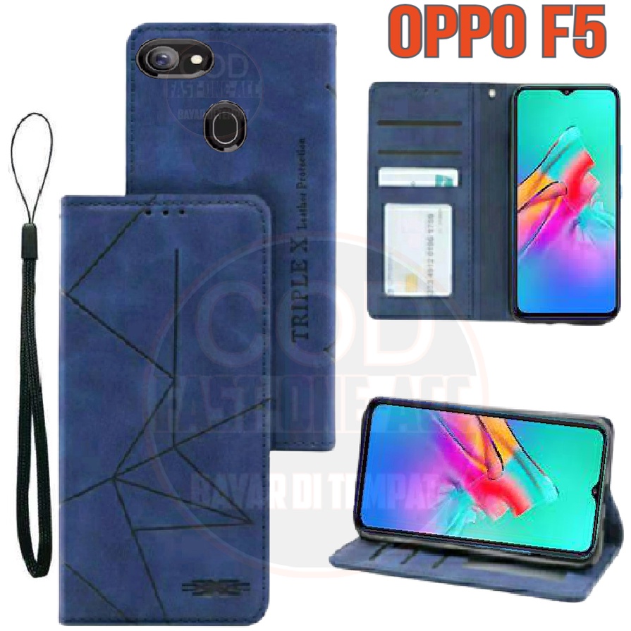 CASE HP OPPO F5 Flip Case Flip Motif Dompet Casing HP Flip Motif Wallet Leather Cover untuk OPPO F5