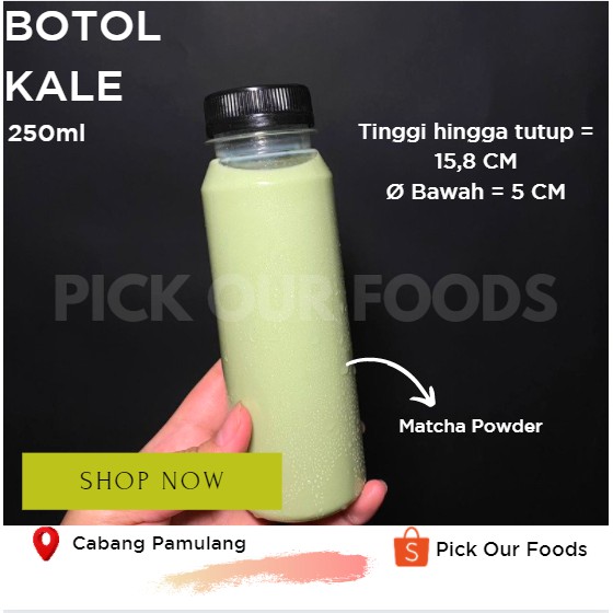 Botol Kale Plastik 250 ml / Botol Jus / Botol minum / Pet / murah