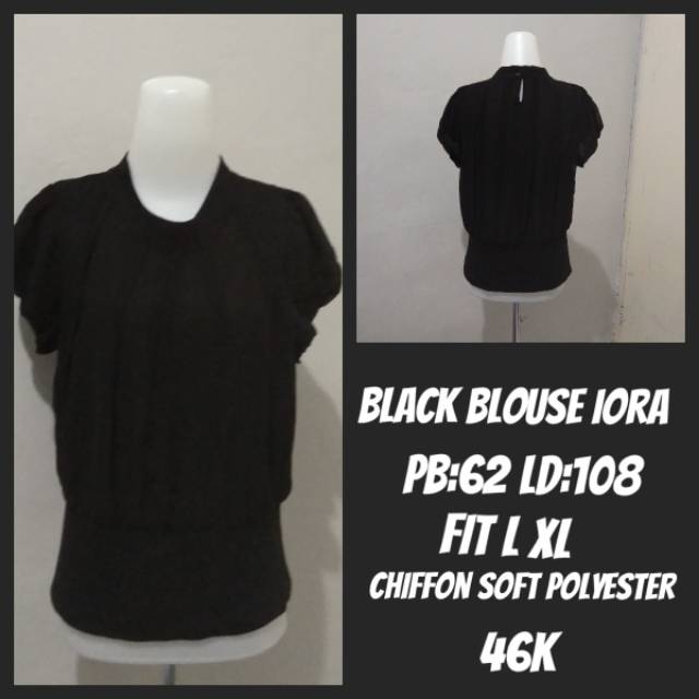 Baju Atasan Blouse Hitam Iora Fit L XL