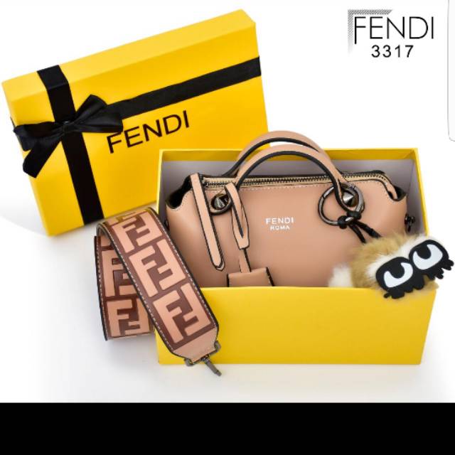 Fendi Boston By The way Velvet mini 3317-161# With Monster Pompom