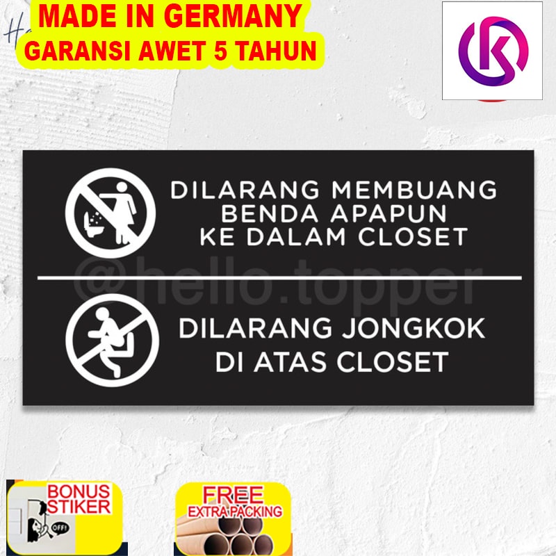 

Murah Sign Akrilik Larangan Toilet UV Print | Sign Board Akrilik