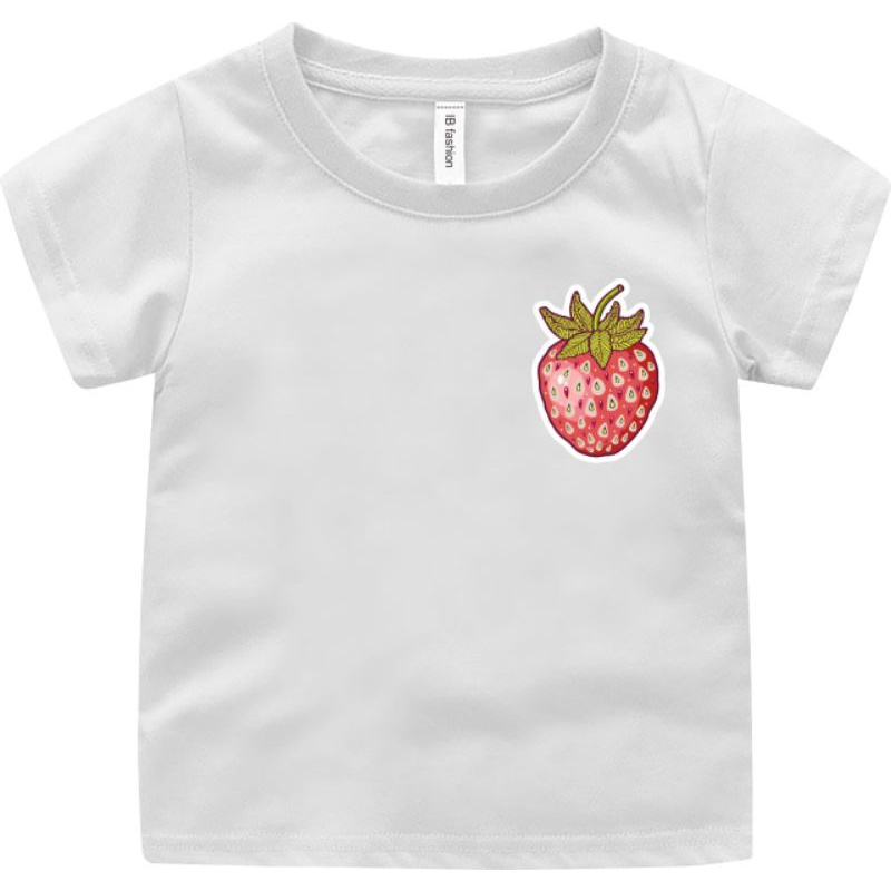 Baju Kaos Anak cewek Strowberry Unisex Atasan Anak Terbaru Baju Oblong Anak Anak