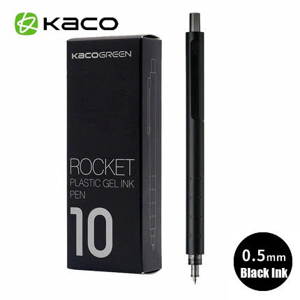 

KACO ROCKET Gel Pen Pena Pulpen Bolpoin 0.5mm 10PCS (Black / Blue Ink)