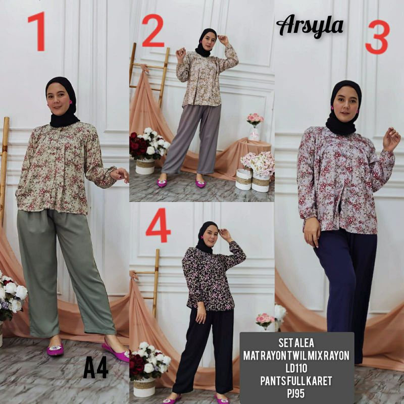 SET ALEA BY ARSYLA //SET ANDIN RAYON TWILL//ONE SET MAMA ROSSA KOMBINASI