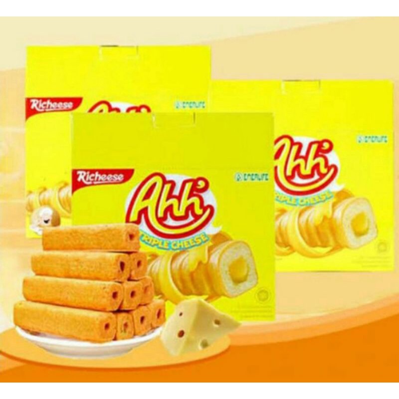 

Ahh Nabati Richeese Keju 1 Box Isi 10 Pcs / Nabati Ahh Keju Richeese Keju