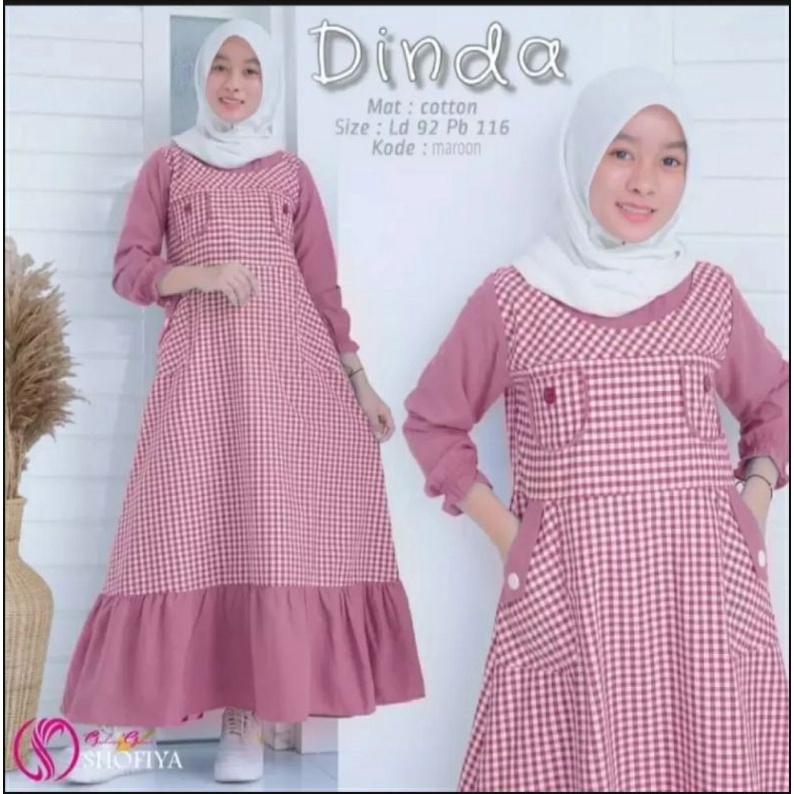 Gamis remaja Modern Anak Tanggung 10-13th / DINDA DRESS BAHAN KATUN MIX SUPERNOVA 10-13TH / gamis te
