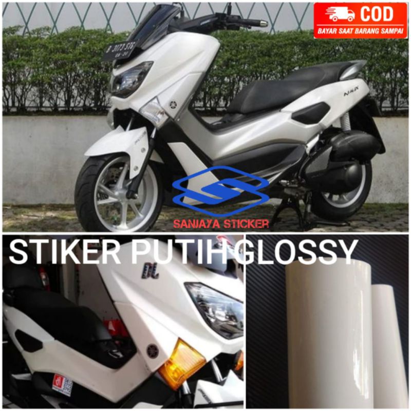 Stiker Skotlet Putih glossy Stiker motor putih glossy Skotlet motor putih metalic