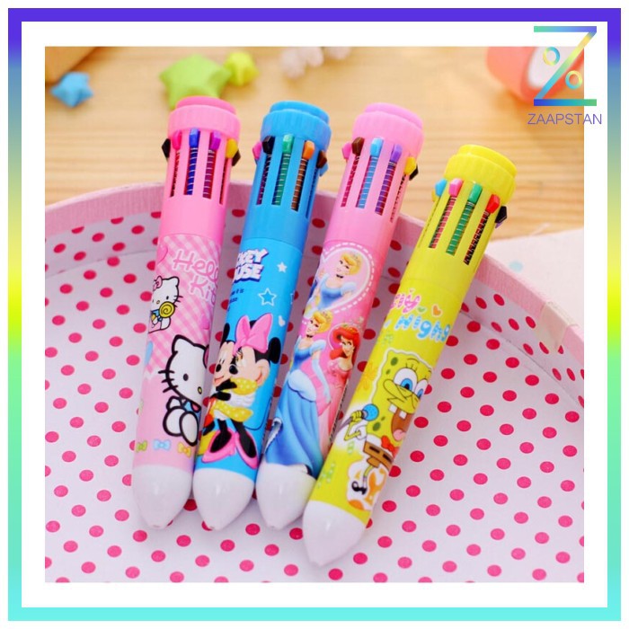 Pena Ballpoint Multi Warna 10 in 1 - Multi-Color