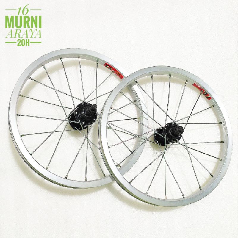 wheel set 16 murni araya - wheelset 16 murni - velg 16 murni - rims 16 murni - velg sepeda lipat - v