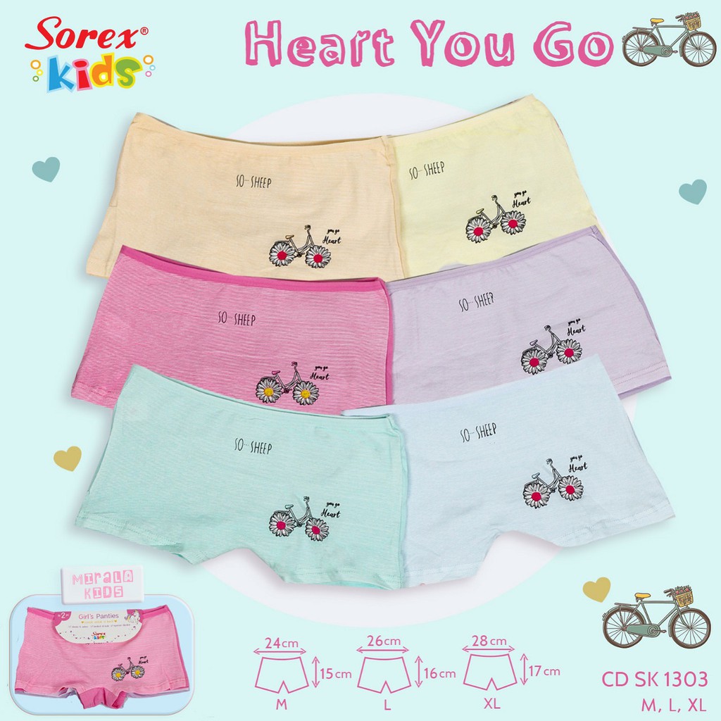 Sorex Kids Girl Boxer - Celana Dalam Boxer Anak Perempuan