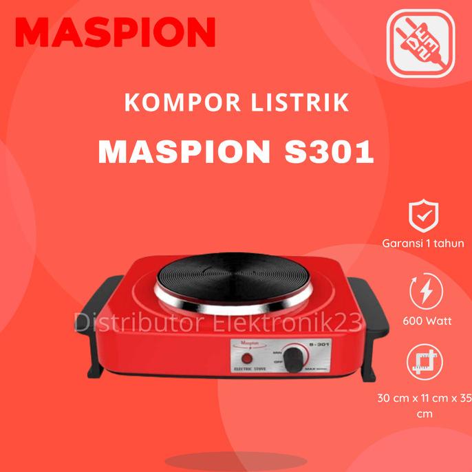 Maspion Kompor Listrik Portable 1 Tungku mini Low Watt S300 S301 S302