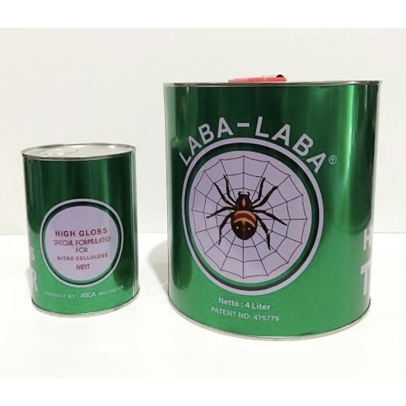 Tiner Laba-laba Hijau ukuran 3,78 Liter / Tiner Laba-laba hijau super high gloss / Pengencer cat lab