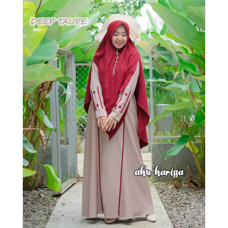 FATIA SET GAMIS SYARI ITY CREPE ORI AKU KARISSA SIMPLE POLOS REMAJA HARIAN JUMBO CANTIK PREMIUM PET
