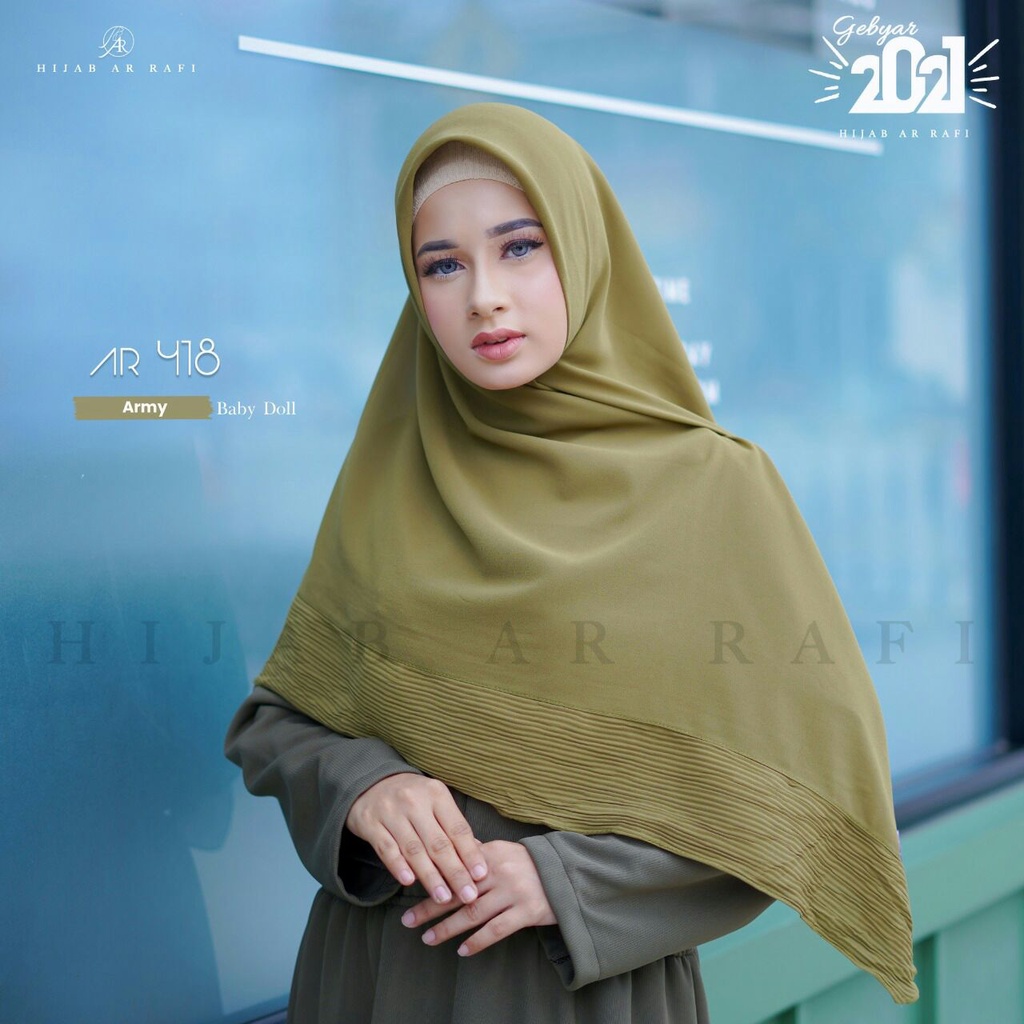 Bisa COD | Kerudung Segi Empat Terbaru AR 418 | Hijab Arrafi | Hijab Kekinian