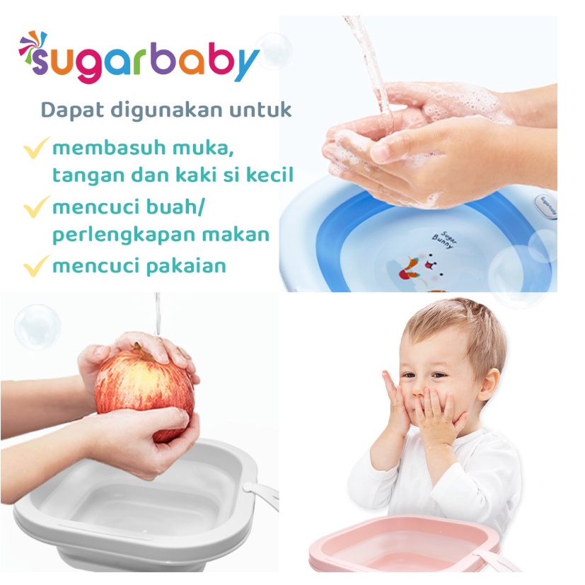 Sugar Baby Baskom Lipat Praktis Foldable Baby Wash Basin Ember Lipat Multifungsi CBKS