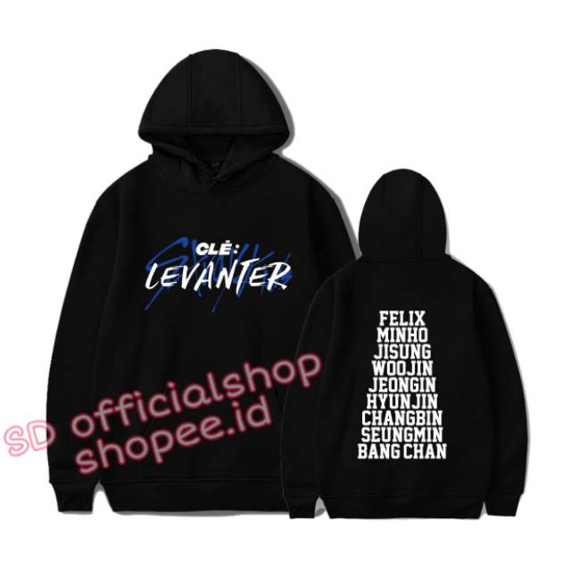 (BISA BAYAR DITEMPAT)  jaket hoodie jumper kpop STRAYKIDS CLE.  LEVANTER NAMA BELAKANG FULL MEMBER