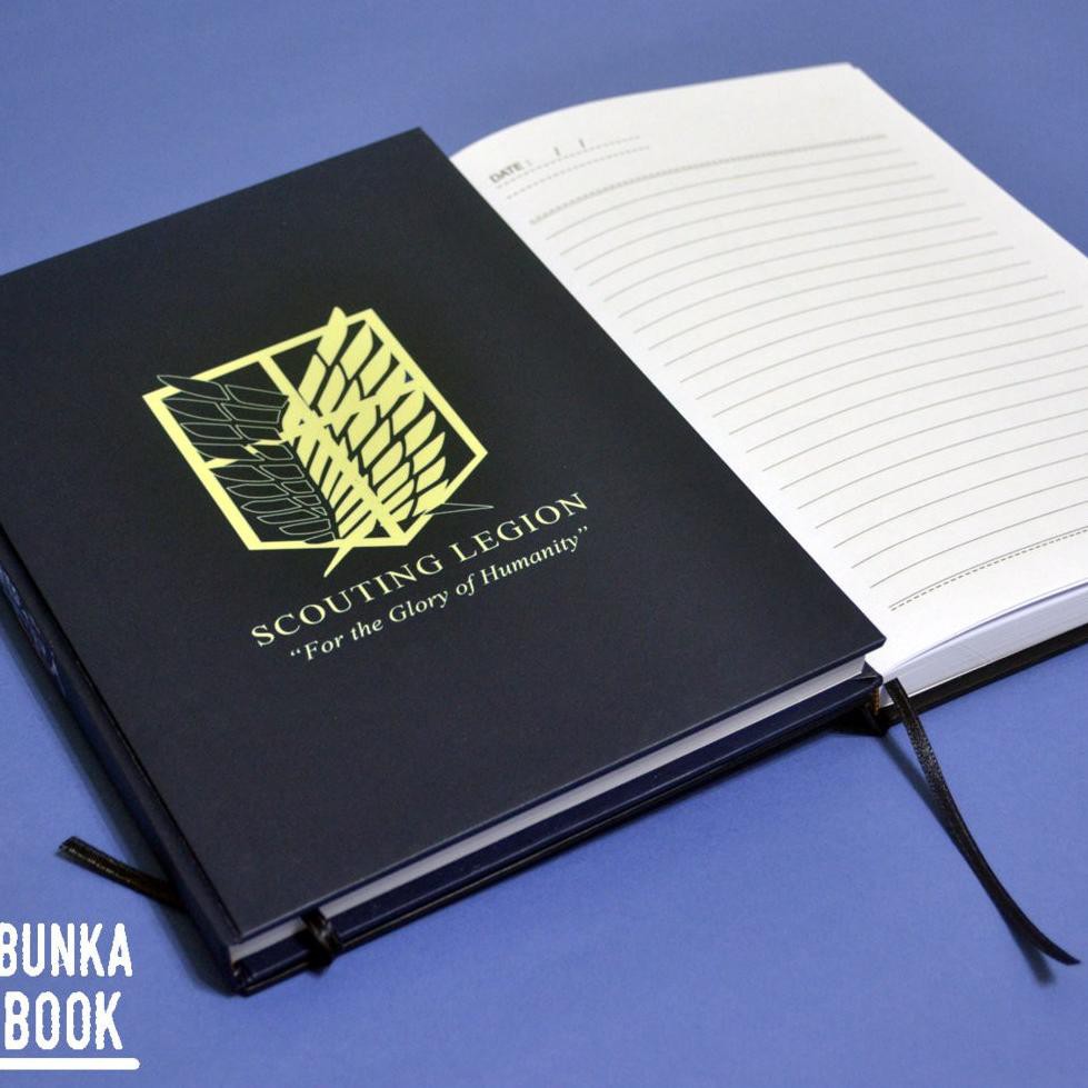 

[KODE W0682] Note Book Anime Shingeki no Kyojin Scouting Legion Kertas Bergaris