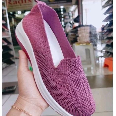 SEPATU RAJUT IMPORT/ SEPATU NAZARU IMPOR ORI/ SEPATU NAZARU TANPA TALI/ SEPATU NAZARU SPORT SLIP ON TERLARIS