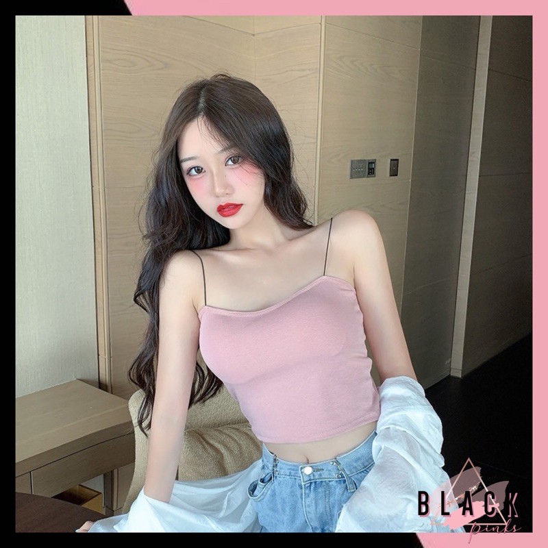 Blackpink Tank Top Bra  Spaghetti Pakain Dalam Wanita Tali Sling 1046