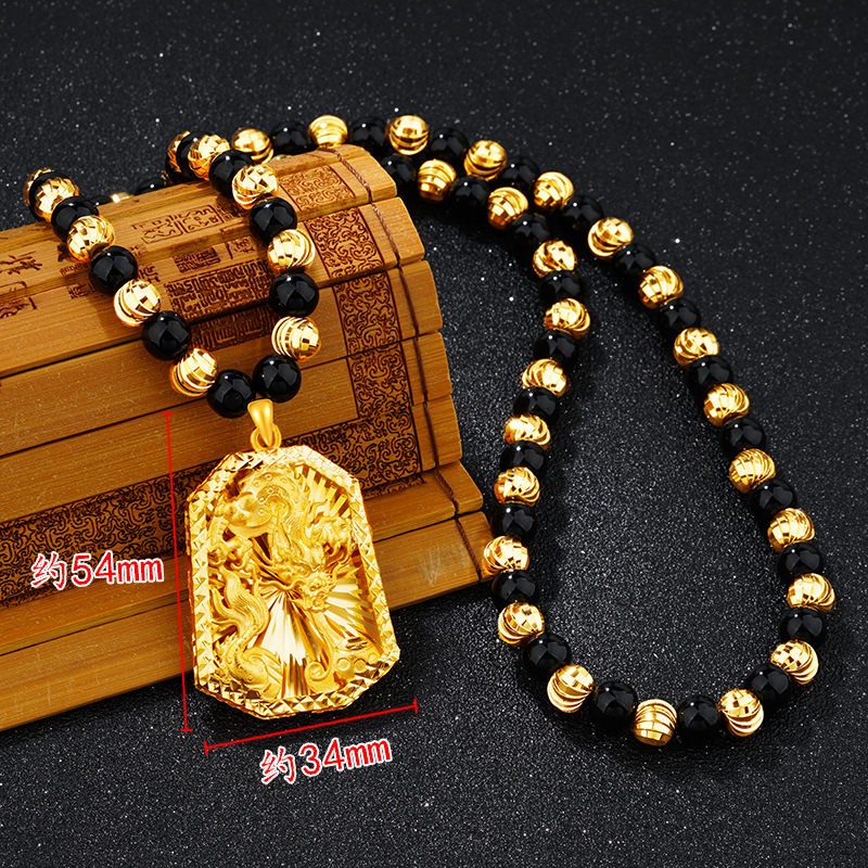 Kalung Rantai Emas Asli Kadar 375 Dengan Liontin Naga Untuk Pria