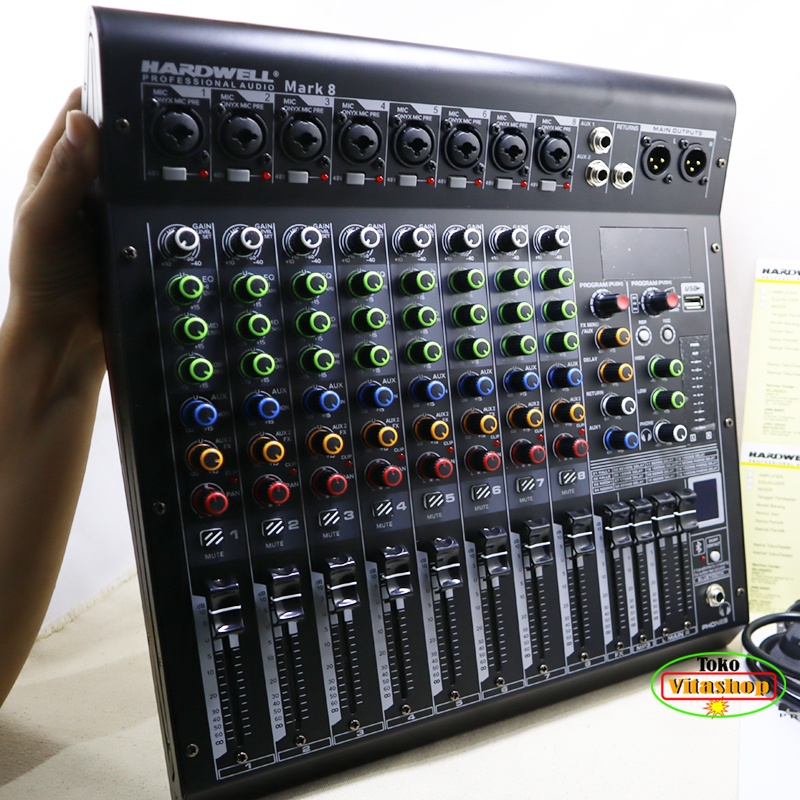 MIXER HARDWELL MARK 8 MIKSER AUDIO ORIGINAL 8 CHANEL WITH USB SOUNDCARD