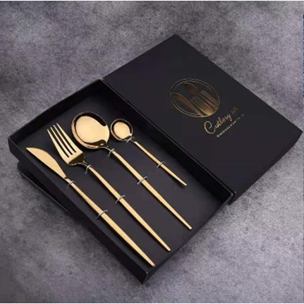 Sendok Garpu Pisau Tea Spoon Peralatan Makan Set Cutlery Set 4 Pcs 001