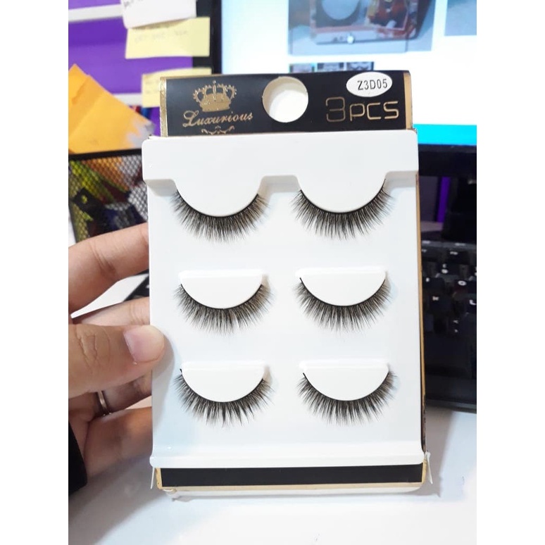 (BOW) 3pasang Bulu Mata Palsu Import (Z3D05,Y-03,3D-34,3D-01,3D-16,3D-41,3D-77,H-65,JKX12,Y-01,Z3D02,3D-03,H-74)