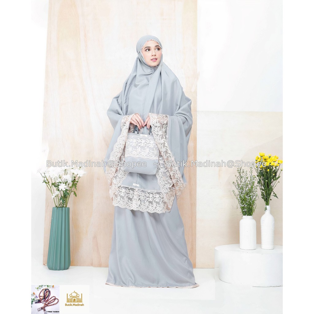BUTIK.MADINAH MUKENA DEWASA SELEENA ALMIRA SERIES RENDA MEWAH