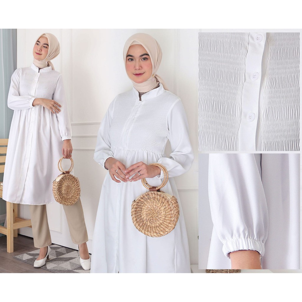 LONG TUNIK WANITA SMOK KERUT 803 Mrs3