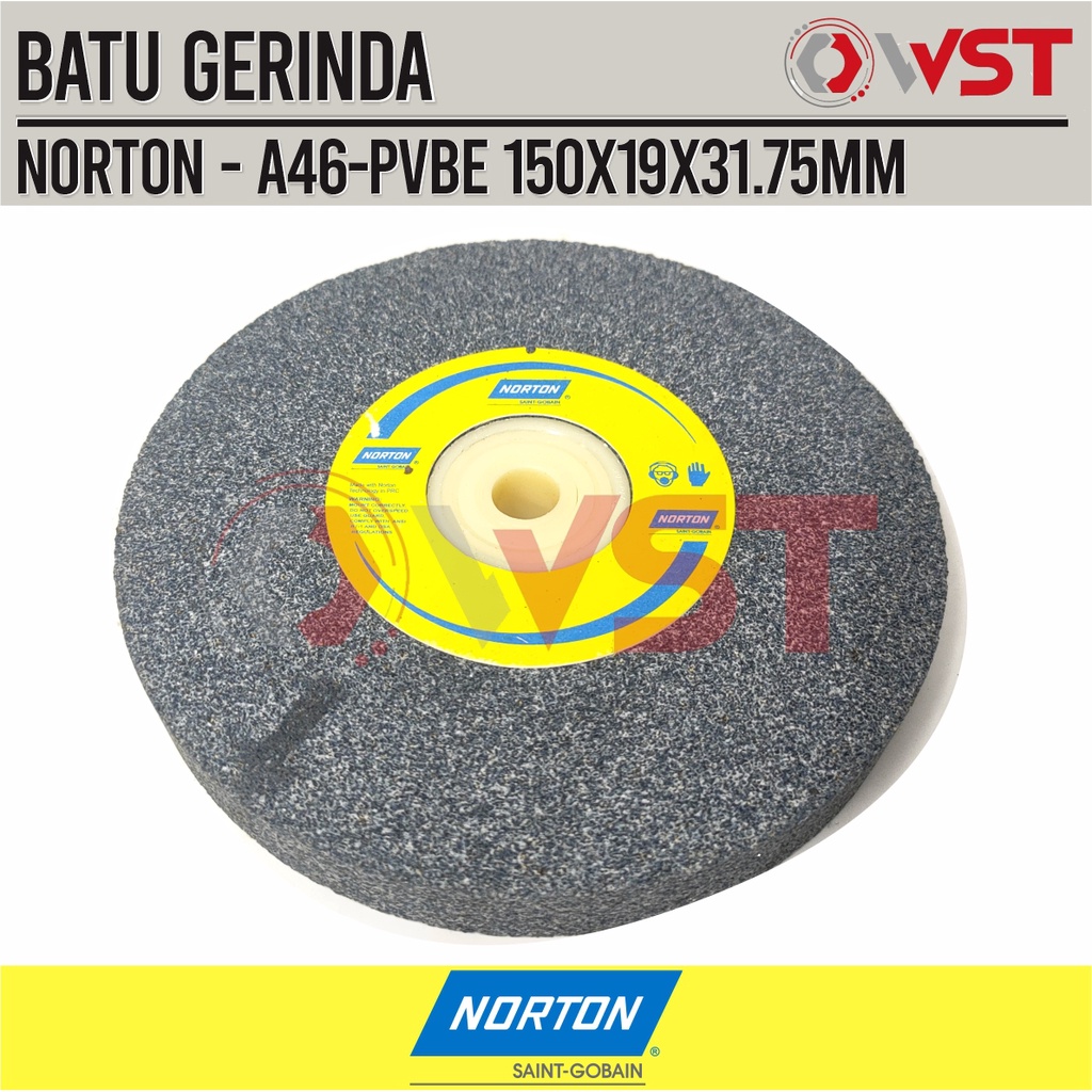 Norton Batu Gerinda Duduk 6Inch A46 / Batu Asah 150x25x31.75 Grit 46