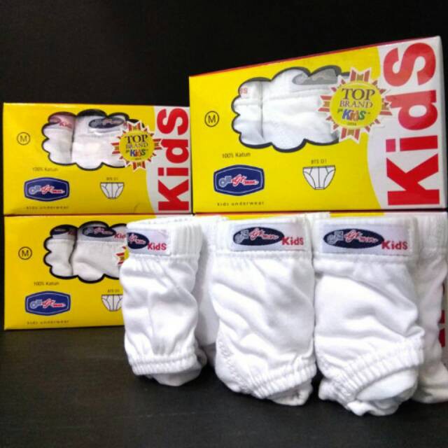 Celana Dalam Anak GTMAN BTS-01 KIDS ISI 3 Putih Polos
