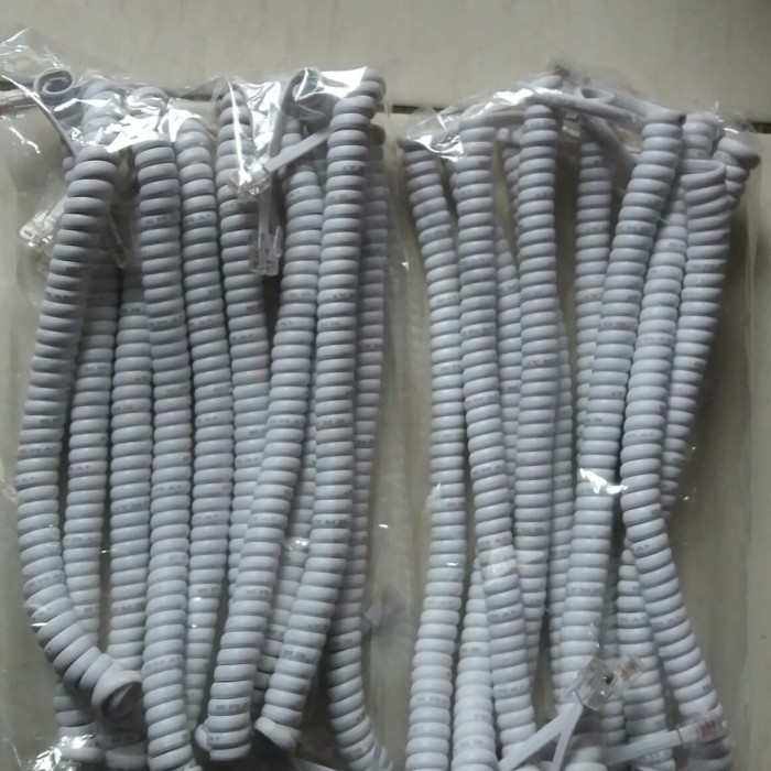 Kabel Spiral Telphone 1 Meter - Putih