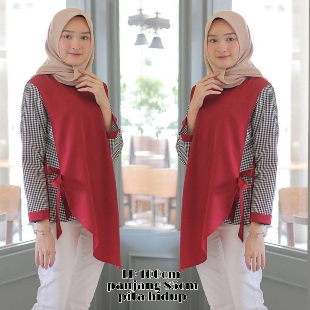 *[MCFK] Blouse Kombi Square Wanita Terbaru / Pakaian Blouse Wanita Kekinian / Blouse Wanita