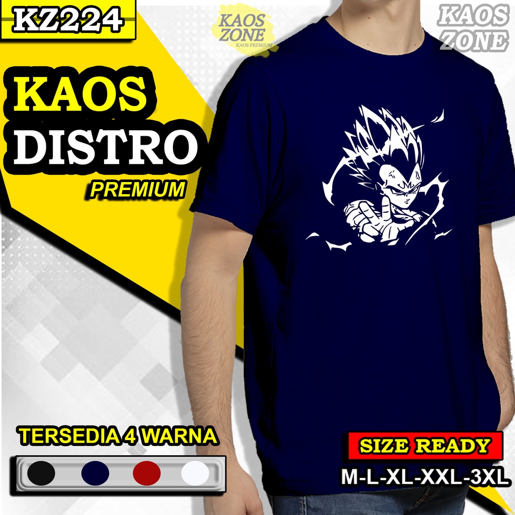 KAOS ANIME DRAGON BALL VEGETA SUPER SAIYAN BAJU T SHIRT DISTRO BRANDED PRIA COWOK PREMIUM KZ224