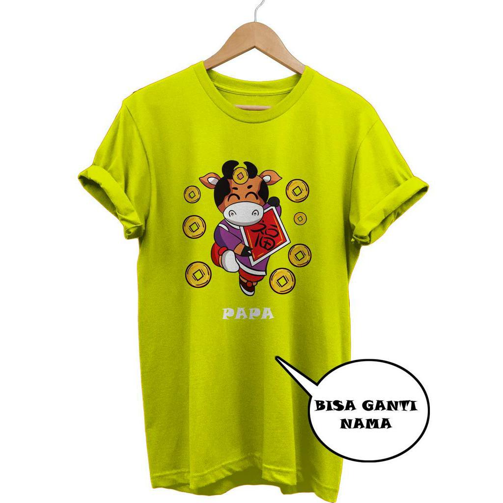 KAOS TSHIRT IMLEK SINCIA 2021 bisa ganti nama Tahun sapi katun combed 30s