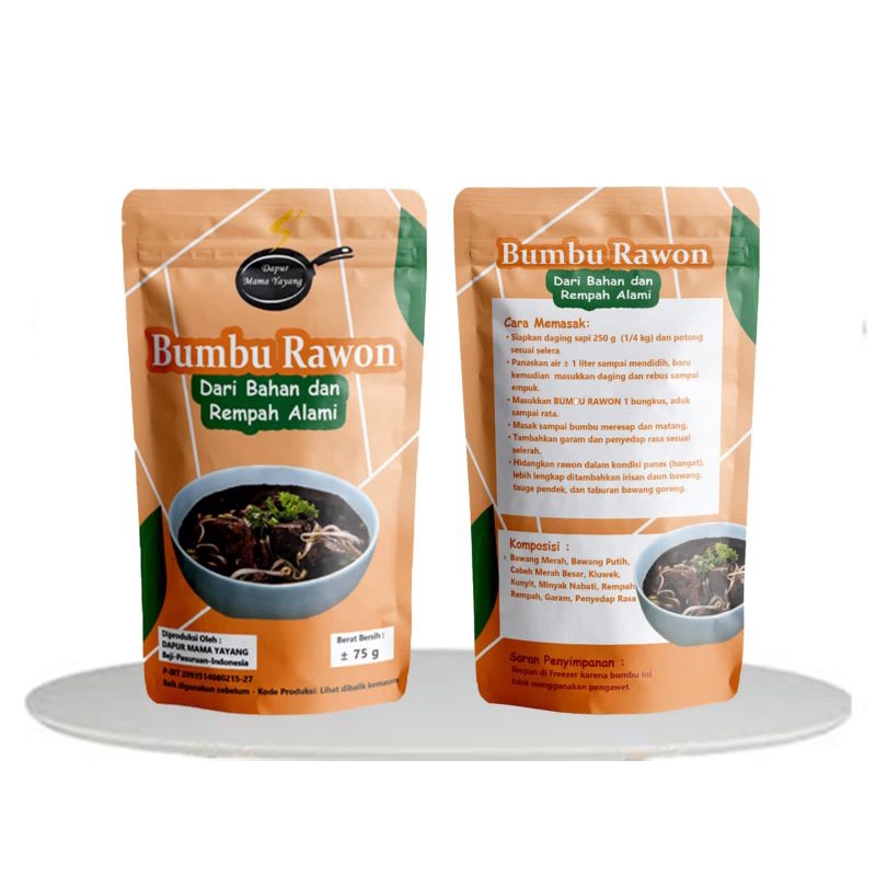 

Bumbu Rawon Instan Racik Spesial Non MSG Dapur Mama Yayang 75gr