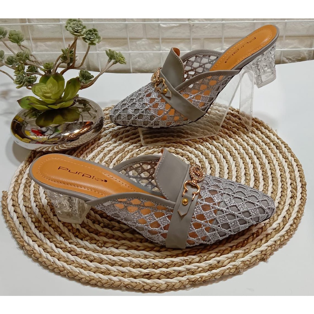 Sandal Purple Y025 - Sepatu Wanita Heels - Heels Shoes Purple