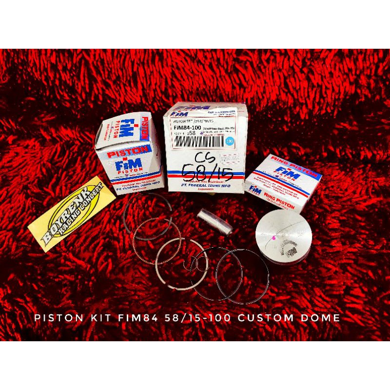 PISTON KIT FIM84 DIAMETER 58 PIN 15 CUSTOM DOME - BOYRENK RACING CONCEPT