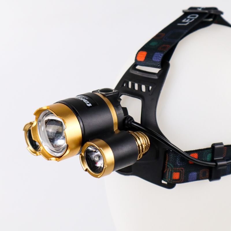 Senter Kepala Taffled 3T6 10000 Lumens Headlamp High Power Cree