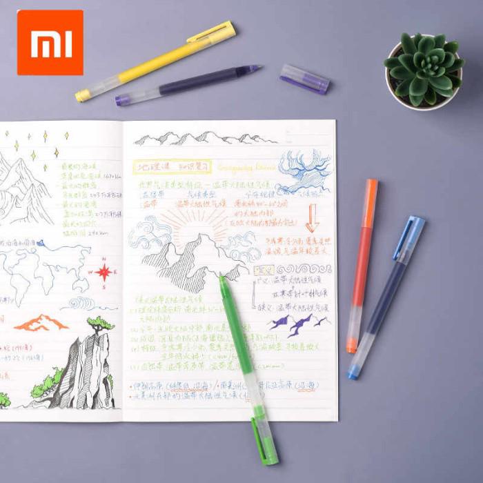 Mi Gel Pen Color - Mi Pena Pulpen Warna - 1 Kotak isi 5 Pcs