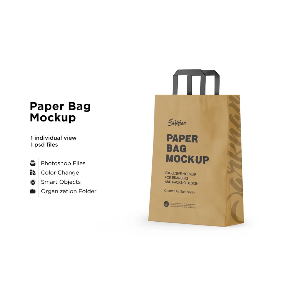 Kraft Paper Shopping Bag Mockup